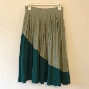 Anthropologie Wool Pleated Skirt